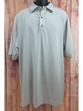FootJoy Mens Houndstooth Polo XL Golf Shirt Beige